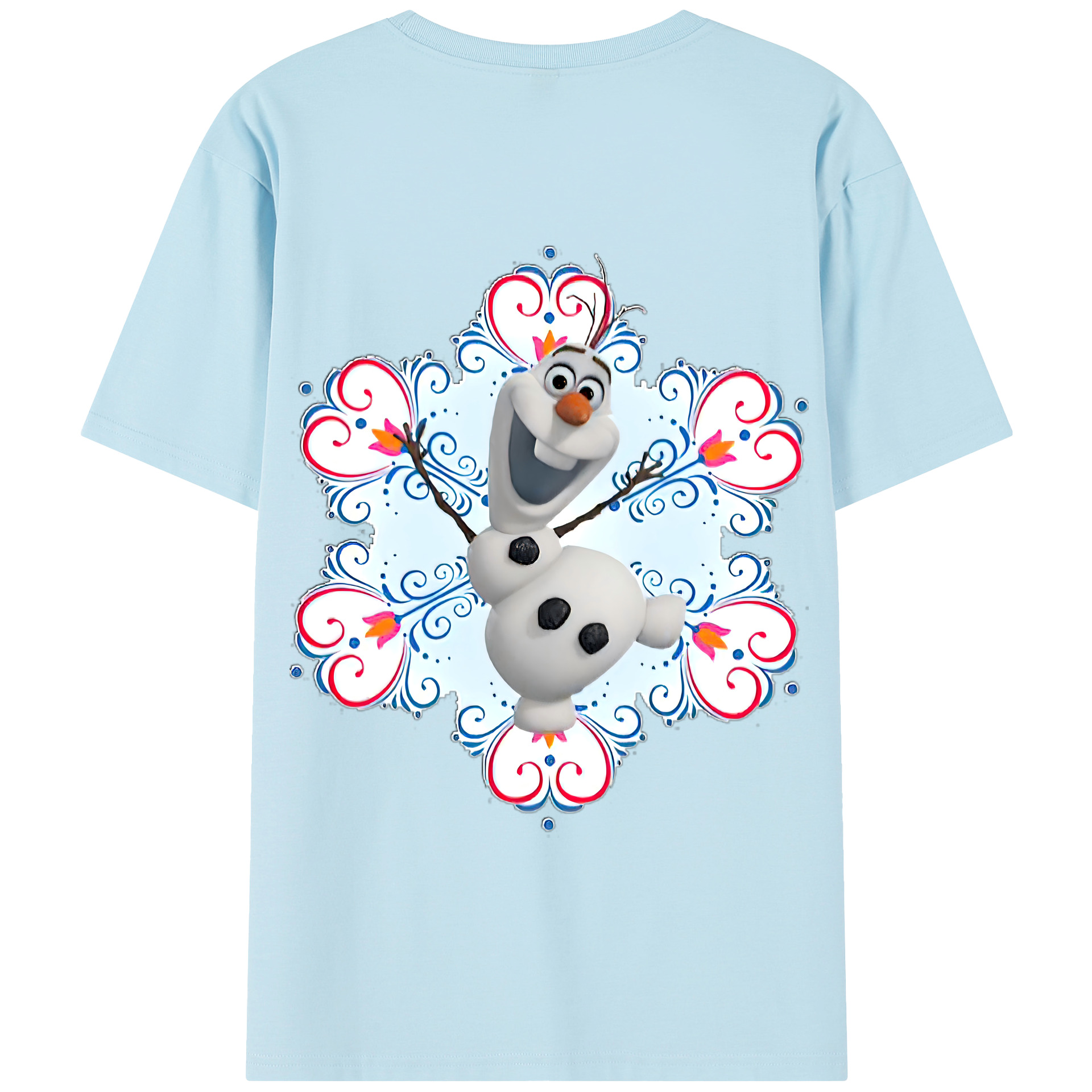 （画像用） アナと雪の女王 アンナ エルサ Frozen Anna Elsa 綿100％半袖Tシャツ（背面プリント）